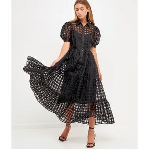 Anthropologie - English Factory Gridded organza dress NWT size XS